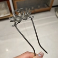 Elegante forcina per capelli a cigno con cristalli di zircone e finitura vintage - Stile Cigno Canna Fucile