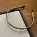 Diadema minimalista dorada de malla metálica con puntas negras de protección - Dorado