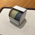 Detail view of multi-color elastic hair ties set in a box with strong woven texture - Thin Double Style