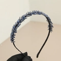 Squisito cerchietto fatto a mano con perline di cristallo blu e pietre sfumate di lusso - Blu