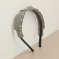 Cerchietto vintage pied de poule con cristalli e decorazione di perline - Quadri Cachi