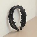 Cerchietto vintage in velluto nero a pieghe con eleganti decorazioni in strass per donna - Nero con Strass Completi