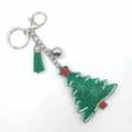 Llavero de árbol de Navidad en terciopelo verde con diamantes de imitación - 80*70mm / Pino Nieve Pequeña
