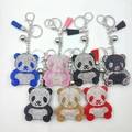 Cute panda rhinestone keychains in multiple colors with tassels and bells set - Other Colors and Styles Customizable