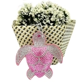 Creative cartoon turtle keychain with pink and silver rhinestones for women handbag charms - Pink