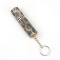 Detail of the leopard print rhinestone 10ml portable perfume bottle with keychain - Gold Leopard
