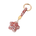 Portachiavi a stella con strass rossi e bianchi e chiusura a moschettone dorata - Rosso Misto