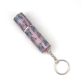 Detailed macro view of portable pink and blue rhinestone-encrusted 10ml perfume atomizer - Butterfly