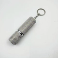 Detail of a mini 10ml portable perfume spray bottle encrusted with shiny colorful rhinestones - AB White