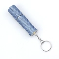 Mini 10ml refillable spray perfume bottle keychain with light blue rhinestones - Sapphire Blue