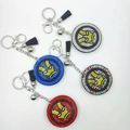 Sparkling superhero rhinestone keychain with iron man mask design and tassel accessory - Customizable Color
