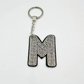 Sparkling crystal letter M keychain with colorful rhinestones for handbags and cars - Letter M