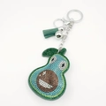 Cute cartoon avocado keychain with sparkling crystals and a green silk tassel - Lake Blue