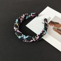 Gepolstertes Tweed-Stirnband aus schwarzem Webstoff mit bunter Textur für Damen - Schwarz