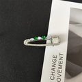 Eleganter Haarclip mit smaragdgrünen Kristallen und silbernem Metallkettenrand - Vintage Kette Geometrischer Stil (1#)