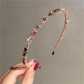 Cerchietto rosa con strass e pietre preziose vintage per un look moderno ed elegante - Rosa