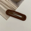 Minimalistische Haarspange aus mattem dunkelbraunem Metall für Damen im Vintage-Stil - Altrosa