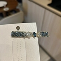 Fermaglio per capelli con cristalli blu e base dorata dal raffinato design rettangolare - Oro