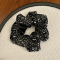 Coletero premium de terciopelo negro con brillantes diamantes de imitación y cristal - Negro