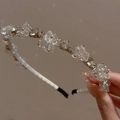Serre-tête élégant avec cristaux transparents empilés pour des occasions formelles - Transparent