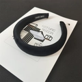 Retro black sponge satin headband with velvet texture and handmade label detail - 1# Velvet Black