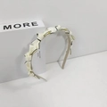 Elegante cerchietto crema con fiocchi neri, accessorio per capelli in stile coreano YH-53 - Beige