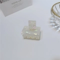 Pinza per capelli quadrata in acetato bianco crema iridescente con trama madreperla - 4.5CM / Piccolo Quadrato
