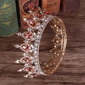 Couronne de mariée vintage dorée avec gemmes ambrées et strass scintillants - Base Dorée Strass Champagne