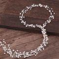 Elegant multi-layer white pearl strand accessory for bridal hair and wedding headpieces - Silver Pearl Without Flower