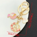 Zinc alloy rabbit keychain detail showing dimensions of 7.9cm height and 3cm width - Pink Drip Oil Flower Rabbit Lantern (ER1723)