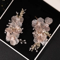 Fermaglio per capelli con fiori dorati e perle bianche per eleganti acconciature sposa - Cerchietto Floreale Oro (FD1211)