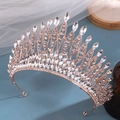 Elegantes Brauttiara in Roségold mit funkelnden Kristall-Strasssteinen für Hochzeiten - Roségold