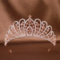 Exquisites Roségold Kristall-Tiara mit Champagner-Strass im Vintage-Hofstil Design - Champagner