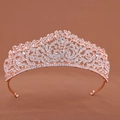 Elegantes Braut-Tiara in Roségold mit funkelnden Strasssteinen für Hochzeitsanlässe - Roségold
