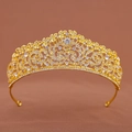 Exquisite goldene Brautkrone mit Kristall-Strasssteinen im Vintage-Barock-Stil Design - Gold