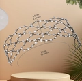 Sparkling crystal rhinestone hollow mesh headband with wide elegant hollow-out design - Black Mesh Rhinestone Hairband