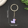 Detailed view of purple resin duck keychain with precise dimensions in inches and cm - Purple (LS46)