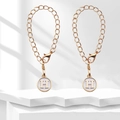Chaîne porte-clés dorée avec pendentif lettre H et fermoir mousqueton pour sacs - Charme de Tasse Lettre Ronde en Émail / L