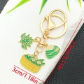 Cartoon Dragon Boat Festival keychain with enamel zongzi and maple leaf pendants - Dragon Boat Zongzi Style (ER1559)