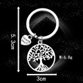 Silver Tree of Life keychain with heart tag and Thank You engraving in metallic finish - Antique Silver Life Tree Thank You (LS03)