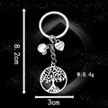 Antique silver Tree of Life keychain with Thank You heart and apple charms - Antique Silver Tree Apple Heart (LS04)