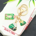Cartoon Zongzi keychain with green health charm and golden lobster clasp for bags - Zongzi Health Blessing Style (ER1561)
