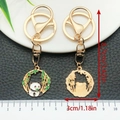Chinese panda keychain with bamboo charm and lobster clasp, dimension 8.7cm by 3cm - Eating Grass Panda (ER1067)