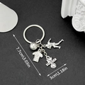 Silver sports soccer keychain with 3D football, athlete charm and jersey pendant - Soccer Series (Antique Silver)