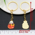 Porte-clés panda mignon et sac de chance en émail doré pour sacs et clés de mode - Panda Sac de Fortune Chinois Rouge en Émail Nouvel An