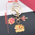 Portachiavi cavallo dorato dello zodiaco con ciondolo rosso e targhetta portafortuna - Petardo Borsa della Fortuna Cavallo