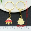 Chinese style cartoon panda keychain with red fan, golden finish metal pendant details - Enamel Red Chinese Style Fan Panda