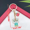 Traditional Chinese lion keychain with red apple pendant and health blessing charm - Green Health Lion (ER2155)