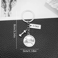 Portachiavi con manubrio e disco d'argento con incisione I CAN per amanti del fitness - Stile Manubrio Disco Bilanciere I Can (LS28)