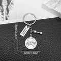 Silver fitness dumbbell keychain with barbell and I Choose Strength motivational tag - Dumbbell Barbell Plate I Choose Strength Style (LS30)